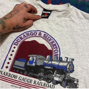 American Vintage single stitch Gray train tshirt